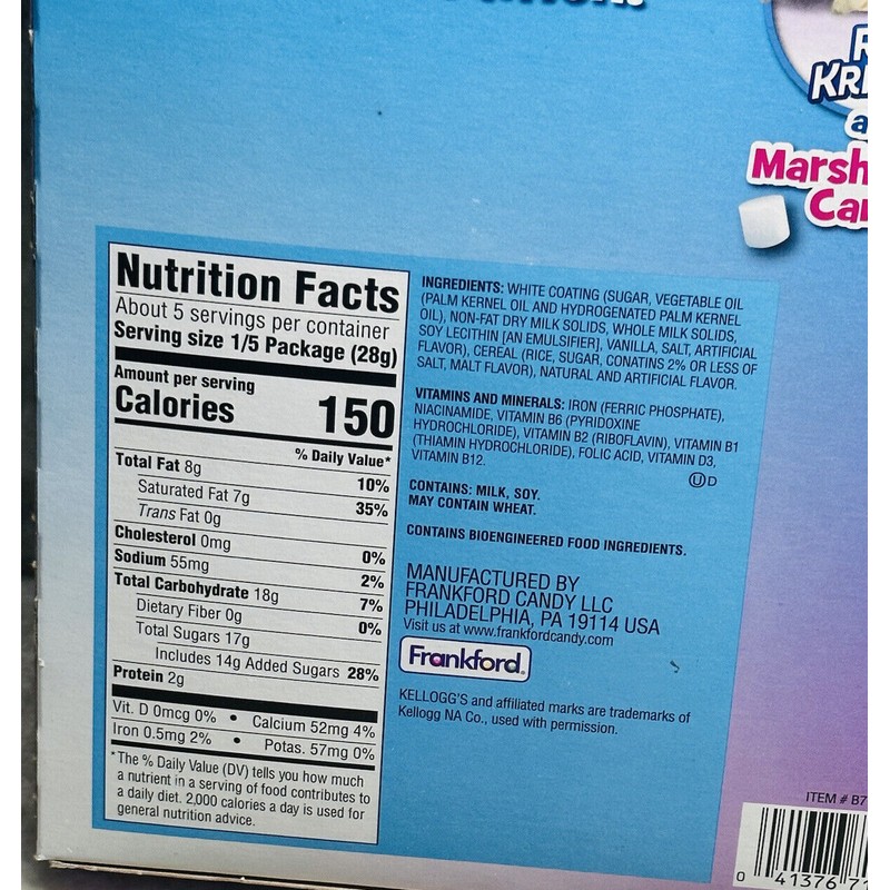 Rice Crispy Easter Rice Krispies Marshmallow Flavored Bunny, Solid White