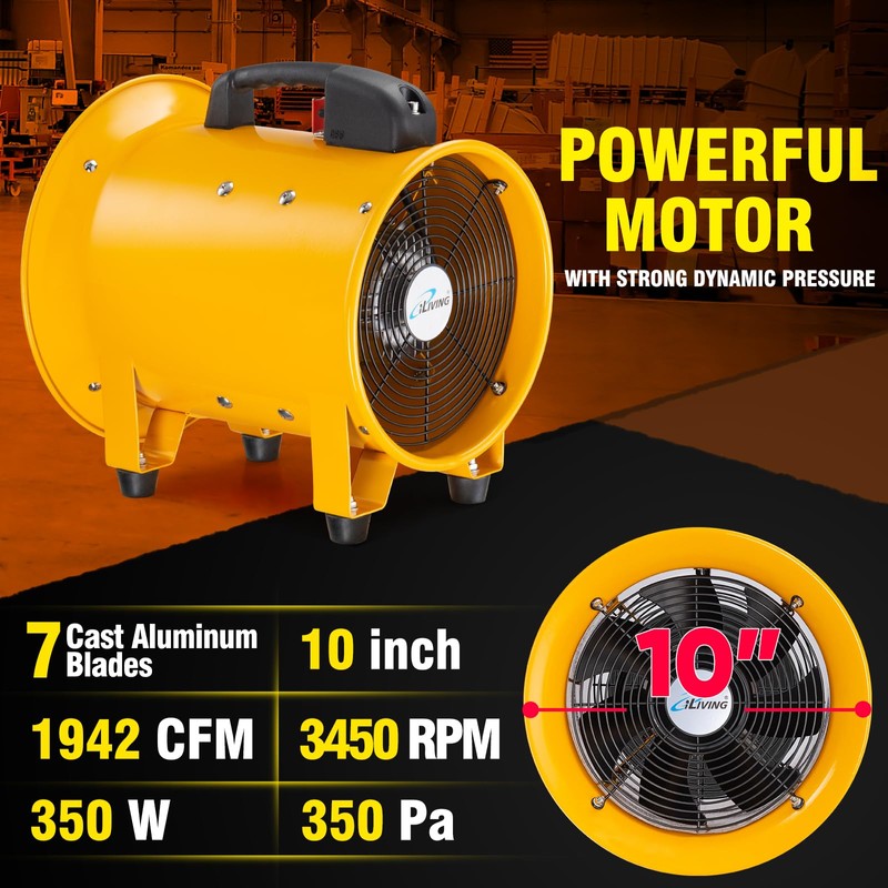 iLiving Utility High Velocity Blower, Fume Extractor, Portable Exhaust and