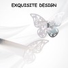 URROMA Silver Paper Napkin Holder Rings, 50 Pcs Butterfly Paper
