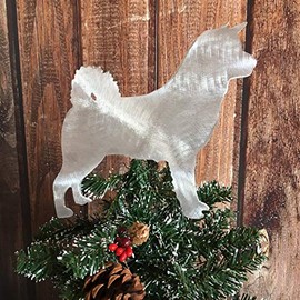 PT Hudson Alumi-Art Akita Dog Christmas Tree Topper, Wreath Decoration, Holiday Decoration, Metal, Pet Memorial