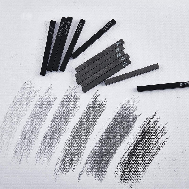 ieron 6 Square Graphite Sticks Square Compressed Charcoal Sticks Drawing