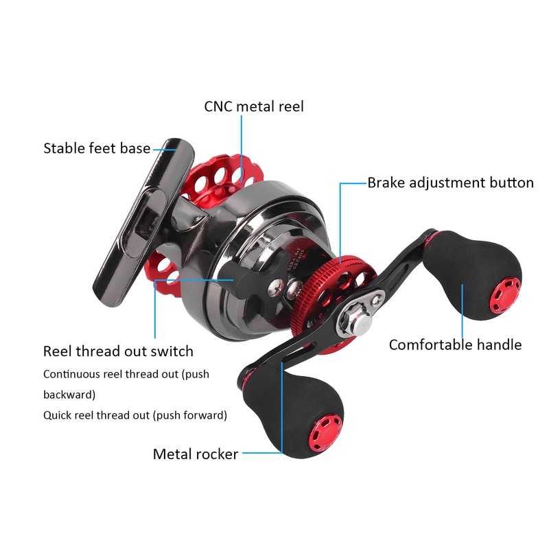 50 Raft Fishing Wheel with Discharge High Strength Metal Reel