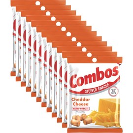 COMBOS Cheddar Cheese Pretzel Baked Snack Packs, Cheese Crackers Snacks, 6.3-Ounce Bag Bulk Box (Pack of 12)