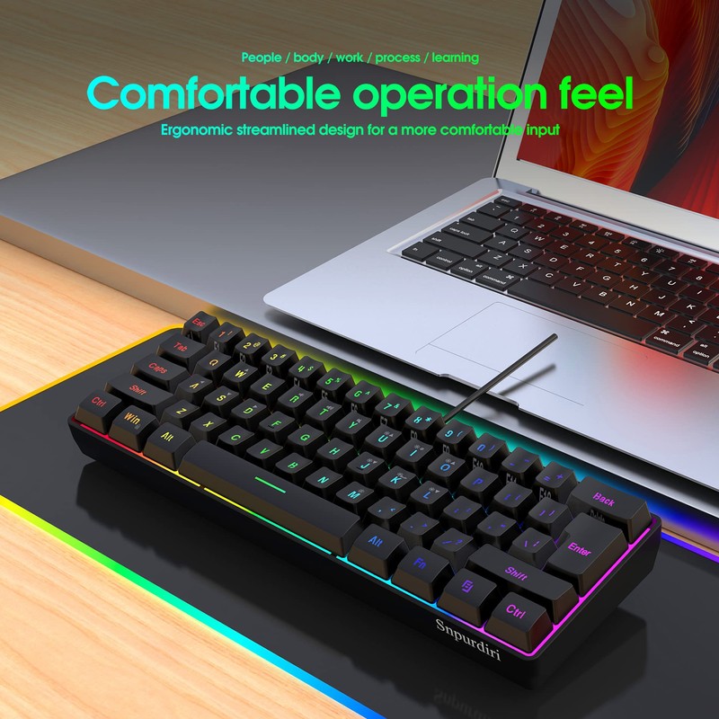 DGG 60% Gaming Keyboard and Mouse Combo, Small Keyboard and
