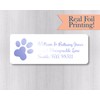 60ct - Foiled Paw Print Return Address Labels (#351-F)