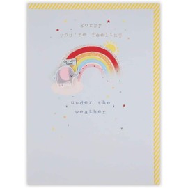 Clintons: Elephant At End Of Rainbow, Get Well Card, Get Well Soon Card 127x178mm, multi-colour, 1164736