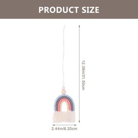 CORHAD 3pcs Hand-Woven Rainbow Car Pendant Macrame Hanging Decor for Auto Interior Charming Bohemian Style Cotton Rope Accessories for Home and Car Decor