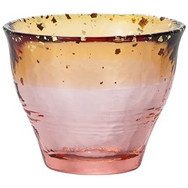 Aderia F-71846 Tsugaru Vidro Sake Cup Guinomi, Akane Sora, 3.2 fl oz (85 ml), Gold Saiyagui Only, Made in Japan