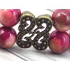 Boho Gipsy multi-strand woman's bracelet in natural white jade tinged