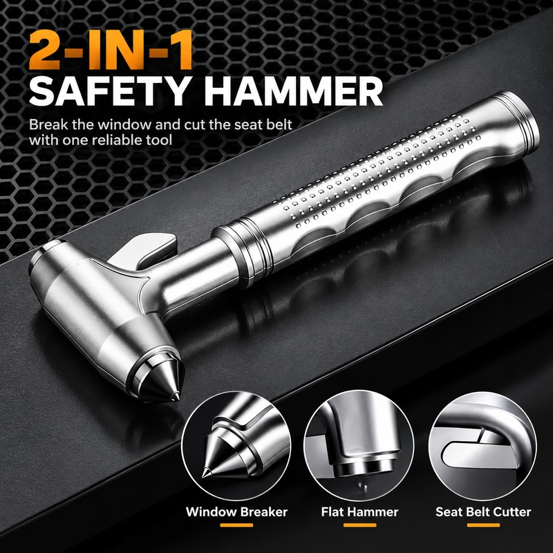 Car Safety Hammer for Emergency Vehicle Escape – Window Breaker