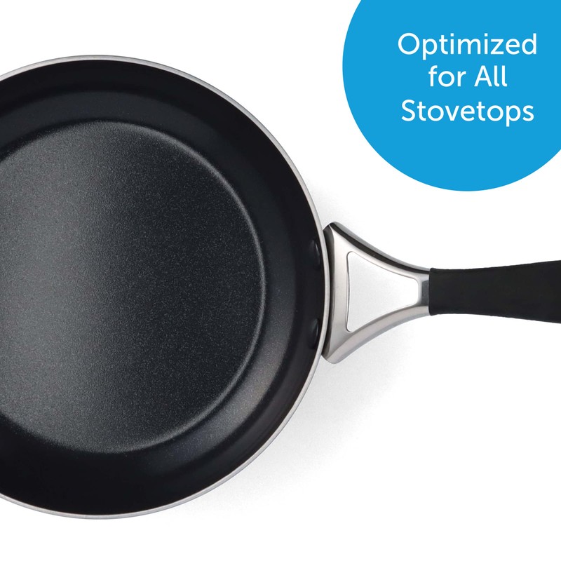 BK Intelligence Stainless Steel Induction 8" Nonstick Frying Pan Skillet,