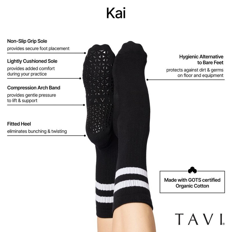 Tavi Kai - Grip Socks Latte Stripe Medium