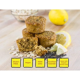Bobo's Oat Bites (Lemon Poppyseed, 30 Pack Box of 1.3 oz Bites) Gluten Free Whole Grain Rolled Oat Snack- Great Tasting Vegan On-The-Go Snack, Made in the USA