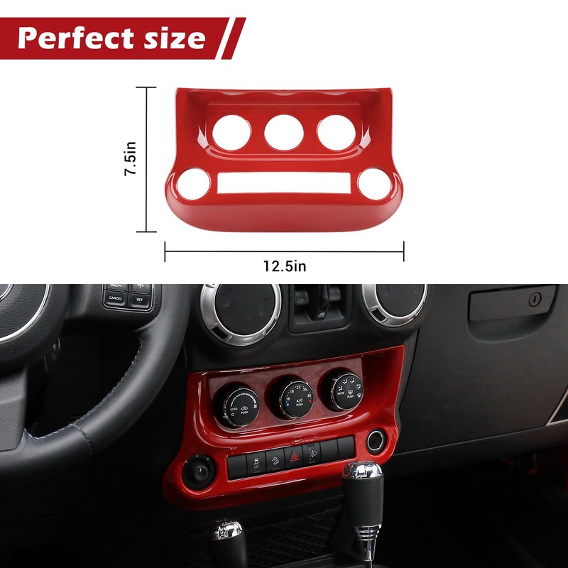RT-TCZ para Wrangler JK central Dash AC interruptor cubierta bisel