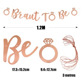 JGA Decoration Set Rose Gold Bride to be Garland Paper Banner with 9 Latex Balloons (12 Inches) and 10 g Round Confetti Confetti Decoration Bachelorette Party Decoration Hen Party Women etc.