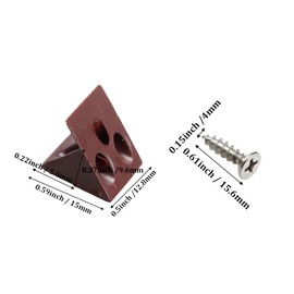 esahpss 150 Pcs Brown Drawer Wedges with Screws,Drawer Reinforcement Repair Kit for All Kinds of Furniture, Cabinets,Wardrobes，Plastic Angle Code Bracket Fasteners