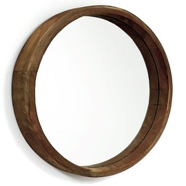 Rutledge & King Wall Mirror - Rustic Round Mirror - Decorative Circle Mirrors for Bathrooms, Living Rooms, and Bedrooms (1 Pack, Midwood - Large)