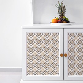 NAKLEO Tile Stencil for Painting, 20 x 20 cm, Victorian Oxford Spanish Flower Geometric, Plastic Reusable Floor Stencil, DIY, Wooden Furniture Wall Decoration