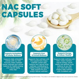 NAC Supplement 600mg N-Acetyl Cysteine with Coconut Oil for Potent Antioxidant
