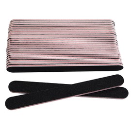 100/180 Grit Nail Files Set, 25Pcs Professional Nail Files for Natural or Acrylic Nails, Double-Sided Fingernails Buffer File for Home Salon - Black