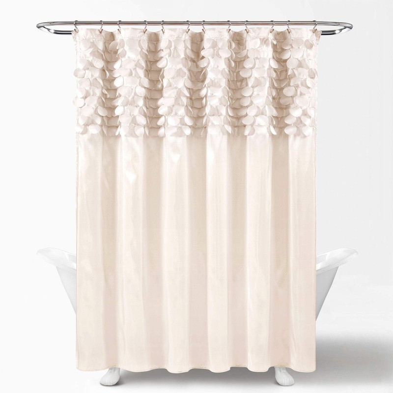 Lush Decor Lillian Shower Curtain | Textured Shimmer Circle Design