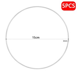 Anvin Metal Rings for Crafts, 15 cm, Silver, Decorative Rings for Hanging, Wire Rings for Crafts, Craft Rings Metal for Wrapping Technique, Dream Catcher, Floristry, Wedding Wreath, Hoops (15 cm,