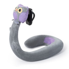 U Shaped Pillow Phone Holder 360 Degree Rotation Cute Animal Neck Cushion Phone Stand for Home Owl 30x75cm/11.8x29.5in
