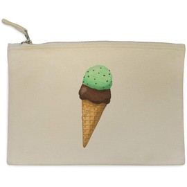 'Double Scoop Ice Cream Cone' Canvas Clutch Bag/Accessory Case (CL00044292)
