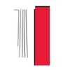 Solid Red Outdoor Rectangle Feather Banner Flag Sign with Pole