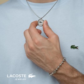 Lacoste Men's VIGOR Collection Pendant Necklace in Stainless Steel and Yellow Gold
