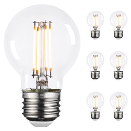 TORCHSTAR foco LED regulable G16.5, 5.5 W (60 W Eqv. ), E26 - Base de candelabro de globo, 500 lm, foco de filamento Edison para candelabro, ventilador de techo, vanidad, certificación ETL, blanco