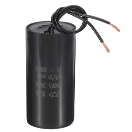 PATIKIL 40uf CBB60 Run Capacitor, AC 450V 2 Wires 50/60Hz Motor Running Capacitor 89x43.7x89, Black