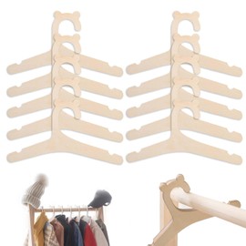 PAVIKE Dog Hangers, Wooden, Set of 10, Pet Clothes Hangers, Dog Hangers, For Both Dogs and Cats, Cute, Stylish, Small Dogs, Clothes, Dogs, Lightweight, Storage