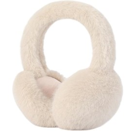 ALIBRAHIM Ear Muffs for Men & Women - Winter Ear Warmers - Classic Fleece Unisex Winter Warm Earmuffs - Windproof Plush Earmuffs Foldable For Boy/Girl - Beige