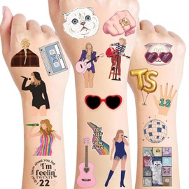 4 sheets Tay_lor Temporary Tattoos Skin Stickers (100+designs), Birthday for Boys Girls Kids School Supplies, Party Supplies Favors, Stickers Gift for Kids