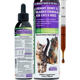UroMAXX, Cat & Dog Urinary Tract Treatment, Bladder & Kidney Support for Dogs and Cats, Powerful Yet Gentle Pet Care, with Liquid Cranberry & Glucosamine, Chicken Flavor, 6 oz Bottle, 1 Pack