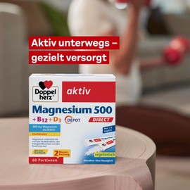 Doppelherz Magnesium 500 + B12 + D3 Direct with Depot Function