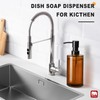GMISUN Amber Glass Soap Dispenser, Hand Soap Dispenser for Bathroom,