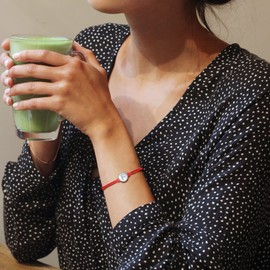 J.Endéar Lucky Red Cord Bracelet with Letters for Women 925 Silver Cubic Zirconia Bracelet Girls Adjustable Bracelet Boys Jewellery, Silver