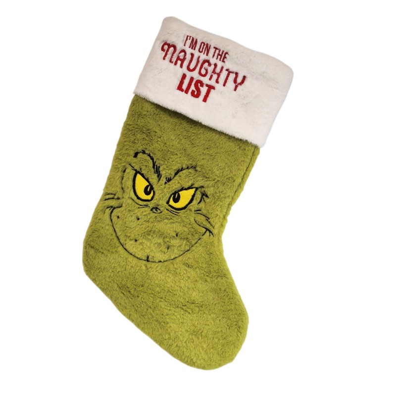 Divas World The Grinch Christmas Stocking: Large Green Naughty/Nice List