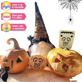 Spunj Sponge Bundle – Pumpkin & Monster Face Design Spooky Pads. Perfect for Decorations and Cleaning
