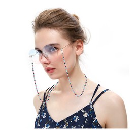 Multifunction Glasses Lanyard,Crystal Beaded Eyeglass Necklace Chain Cord, Eyeglass Beaded Chains and Cords, Purple, 10cm