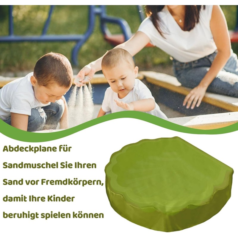 BEIMEIII Sandpit Cover 100 x 15 cm Sand Shell Round