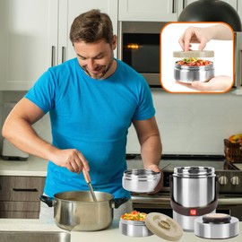 Spoilu Thermo for Hot Food & Soup 67 Oz, 3-Layer Sealed Stackable Insulated Food Container with Lunch Bag, Ideal for Daily Office Meals, School Lunches and Outdoor Dining