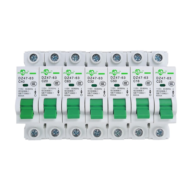 ZGLEDUN AC Miniature Circuit Breaker, 1 Pole 50 Amp, 120/240VAC,