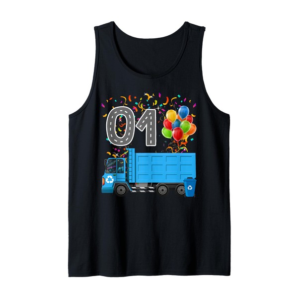 Happy O1 Birthday Side Loader Dumpsite Garbage Truck Tank Top