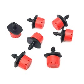50 Pack Adjustable Irrigation Drippers Sprinklers 1/4 Inch Emitter Dripper for Garden Watering System Micro Drip Irrigation Sprinklers for Lawn Vegetable Flower Beds (50, Red)