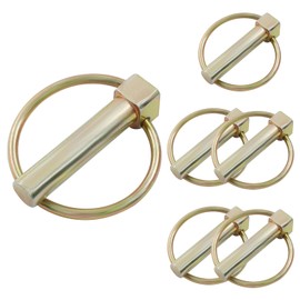 LifCratms 6 PCS 3/8 Lynch Pin, Linch Pin with Ring, Shaft Locking Pin Heavy Duty Lynch Pin Assortment Kit for Farm Tractors Trailers Trucks Mowers Trolley Horsebox (10x45mm)