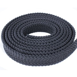 1 Inch PolyPro Rope - Soft Flat Hollow Braid (Black, 25 Feet)