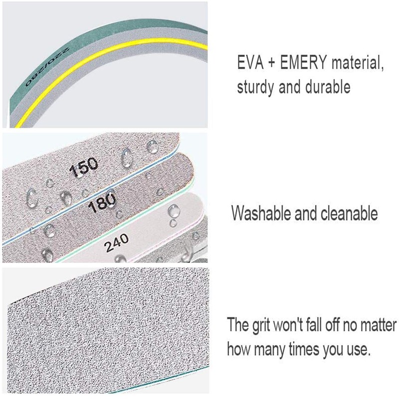 GeekerChip Professional Nail File Set [6 Pieces], Professional Double Sided